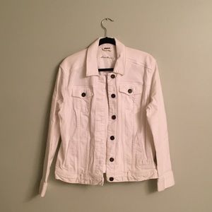 White Eddie Bauer Denim Jacket Sz XL